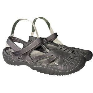 Jambu JSport Poppy Gray Sandals Women’s 8.5 Closed Toe Walking Comfort Outdoors